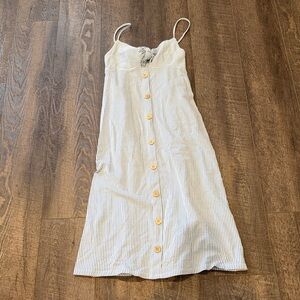 Zara Striped Button-Down Midi Dress